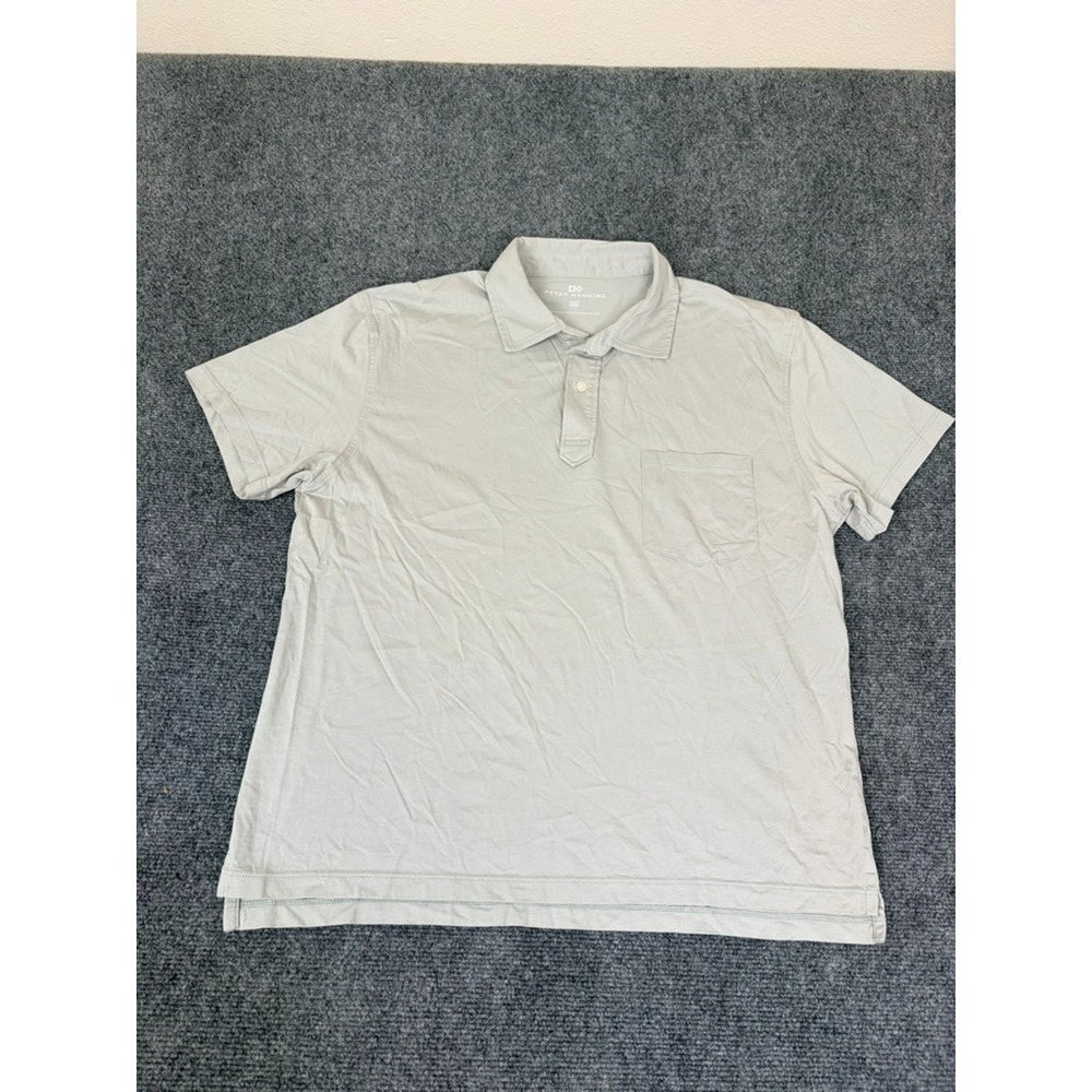 Peter Manning Polo Shirt Mens Beige Pima Cotton Stretch Preppy Golf Size 4X(M)